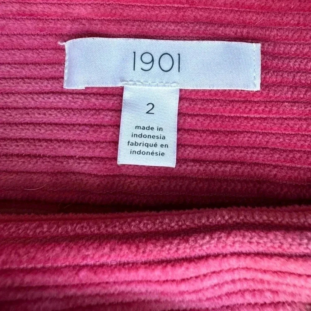 WIDE WALE COTTON CORDUROY SKIRT PINK PLEATED LINED POCKETS | SIZE: 2 - Picture 9 of 9